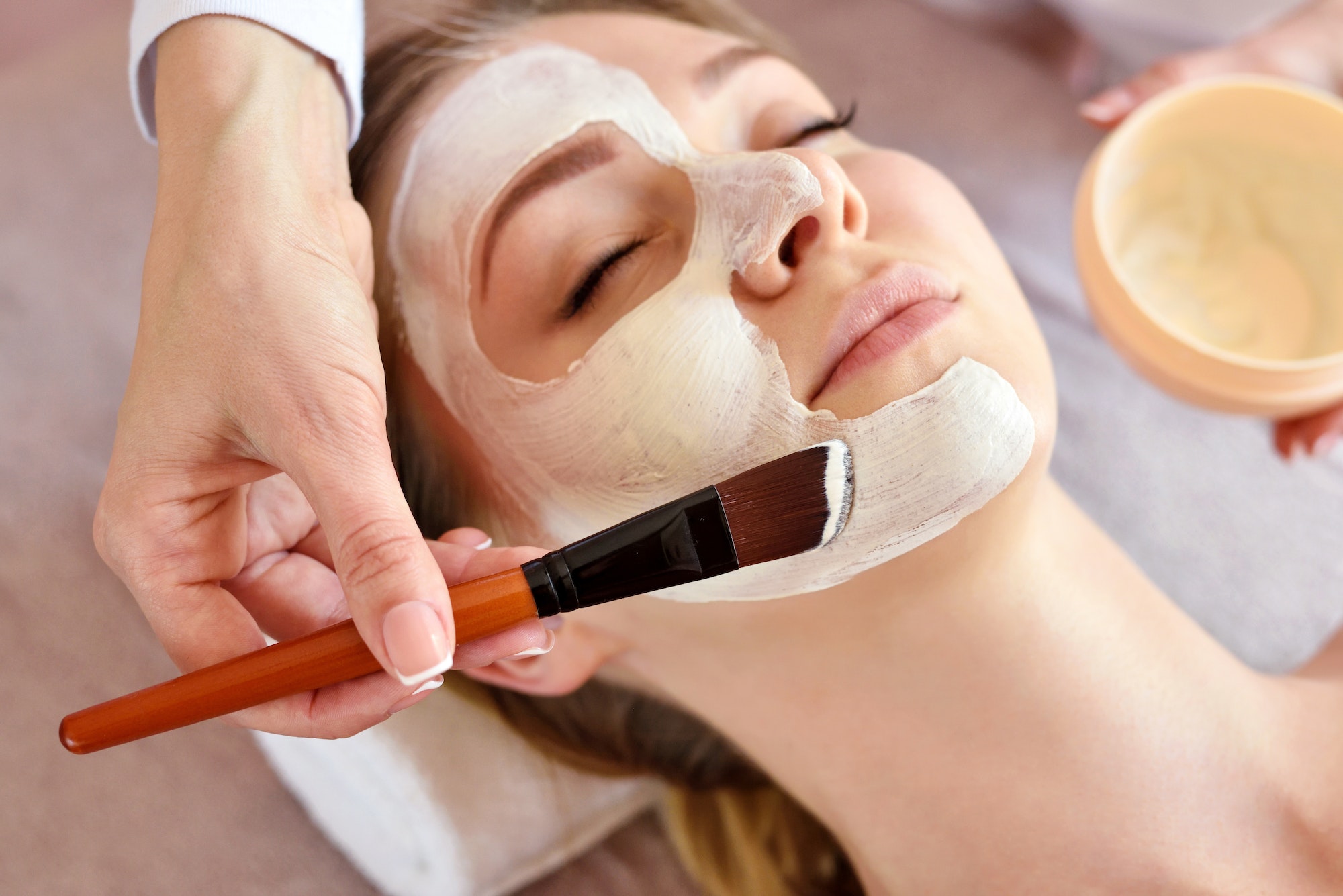 Face peeling mask, spa beauty treatment, skincare